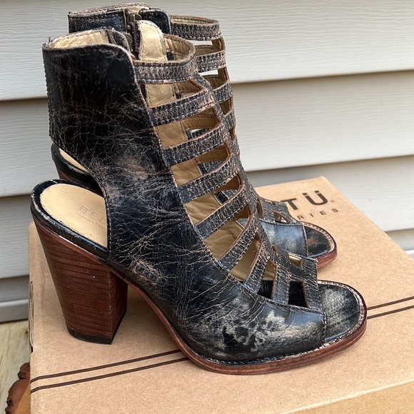 BED|STU OCCAM Peep Toe Heel Black Lux Women size 9 🥳 Host Pick 🥳 - Picture 3 of 16